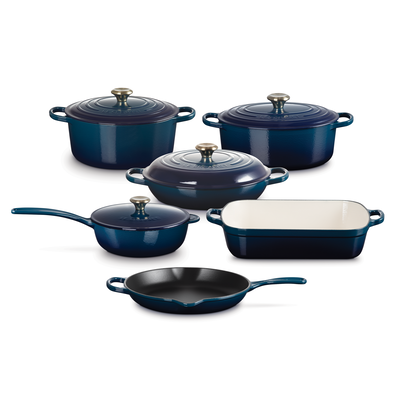 10-Piece Enamelled Cast Iron Cookware Set